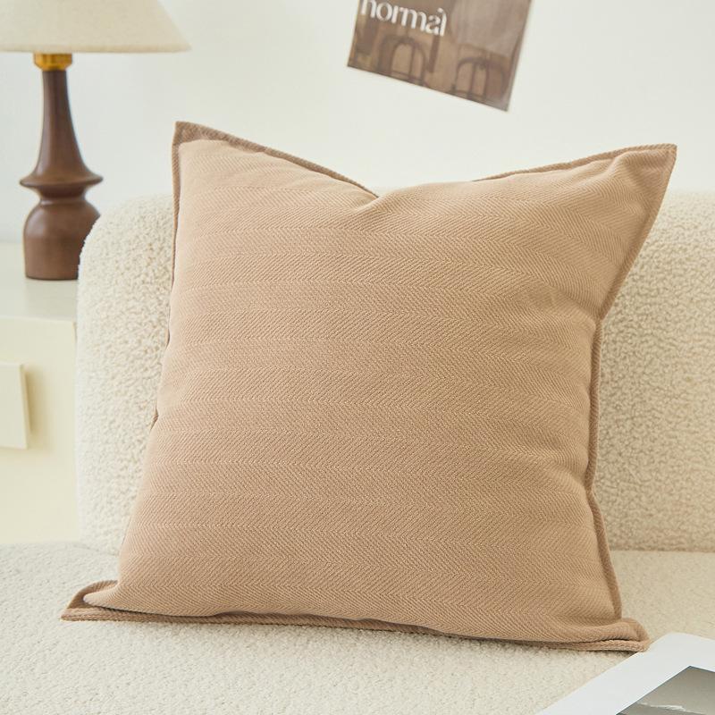 Minimalist Chenille Throw Pillow Cover, Thickened for Lumbar Support - Modern Style for Sofa & Car