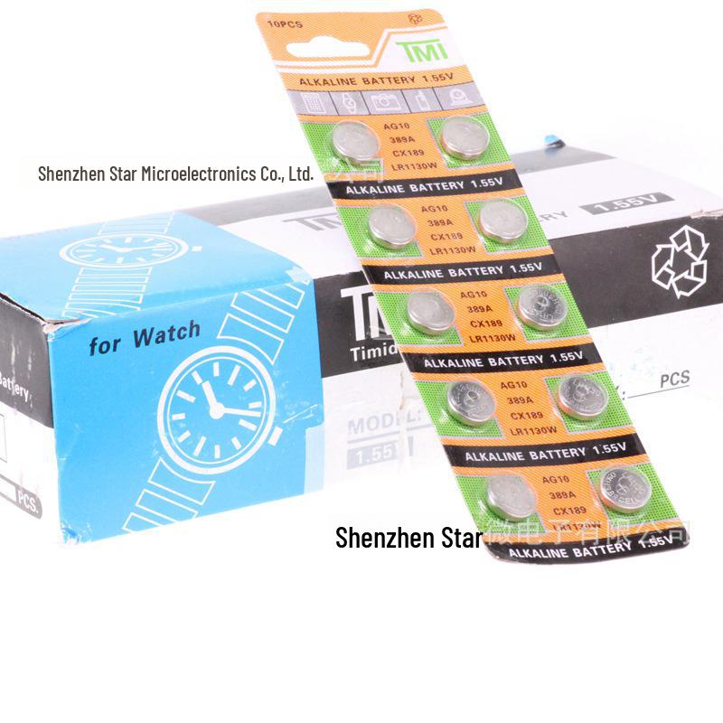 LR1130/AG10 Button Battery for Watches, Toys, Clocks, and Scales