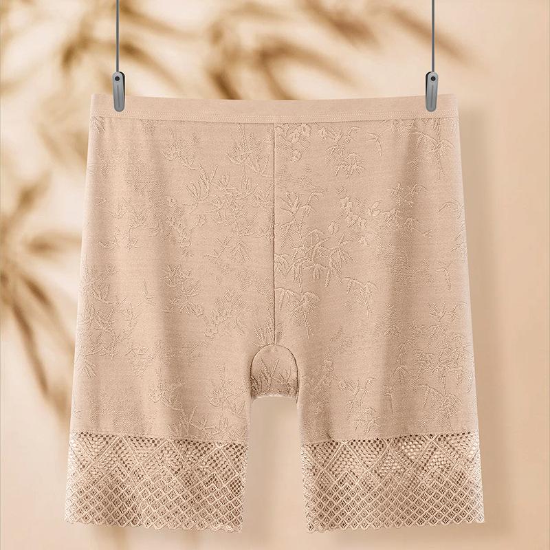 Culotte d'été pour femme grande taille, ajourée en dentelle, anti-reflet, taille haute