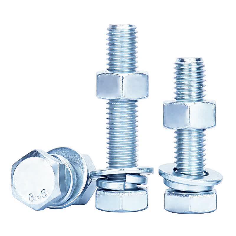 8.8 Grade Carbon Steel Galvanized Hex Bolt & Nut Washer Set