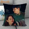 Custom Crash Landing On You Hyun Bin KPOP Pillowcase 45X45cm Wedding Decorative Eco-Friendly Cotton Linen Fabric Pillow Case