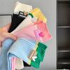 4 Paar Damen Dopamin-Farbpalette Trendige Socken Dünn Sommer Farbblock Ergänzungen Nische Mittelschaftsocken