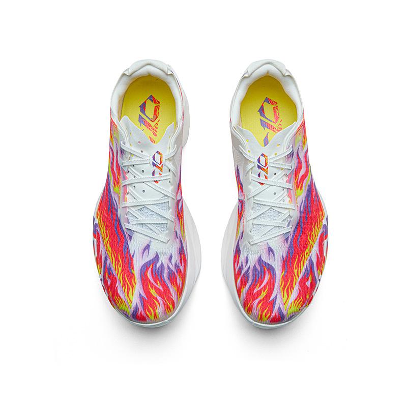 Anta C10 Segunda Generación Zapatillas de Correr con Placa de Carbono para Maratón Hombre zapatillas Blanco Papel Fluorescente-Brillante-Rojo Intenso Púrpura Uva 112625576-3