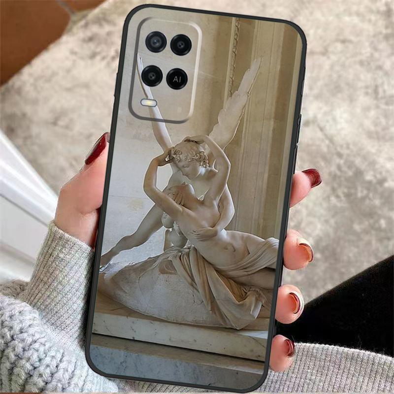 Angel Cupid Art Paint Case For Oppo A57 A17 A77 A40 A78 A54 A74 A94 A76 A16 A96 A18 A60 A80 A38 A58 A98 A15 A5 Pro