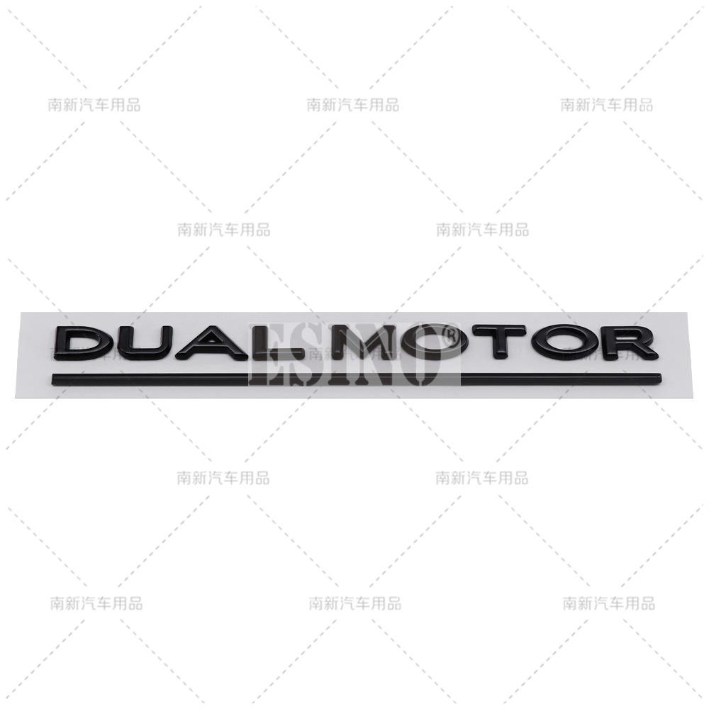 Car Styling 3D Dual Motor ABS Adhesive Emblem Rear Trunk Badge Sticker Body Decal for Tesla Model 3 Model S Models Y Model X