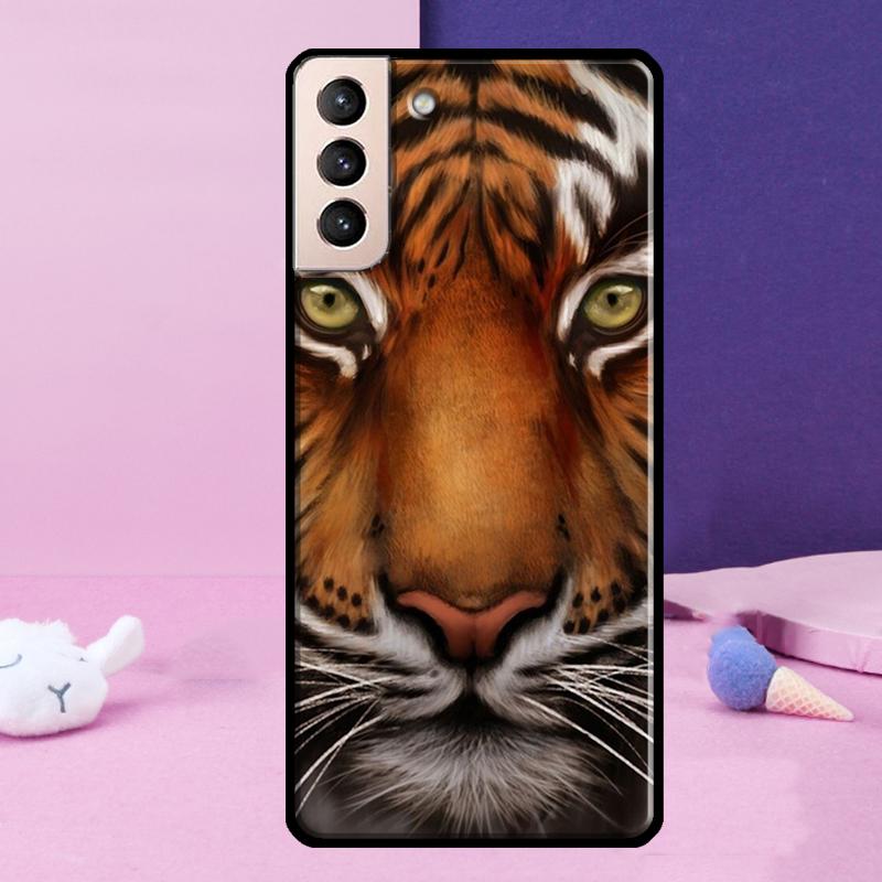 Lion Tiger Face Phone Case For Samsung Galaxy S25 Ultra S24 S23 Ultra S9 S10 S20 S21 S22 Plus S24 FE Cover