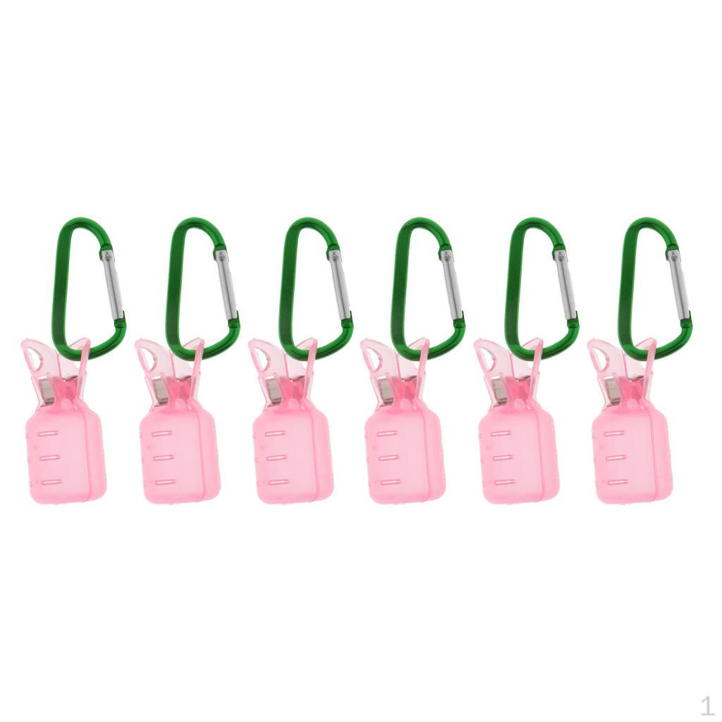 

6 Pieces Cover Squid Hook with Buckle for Fishing рожевий