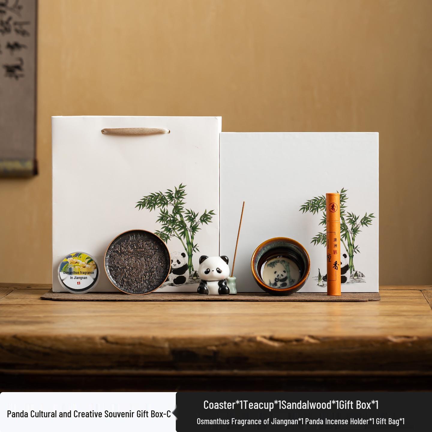 Panda Cultural Souvenir Tea Set – Chengdu Gifts for Foreign Clients in Gift Box