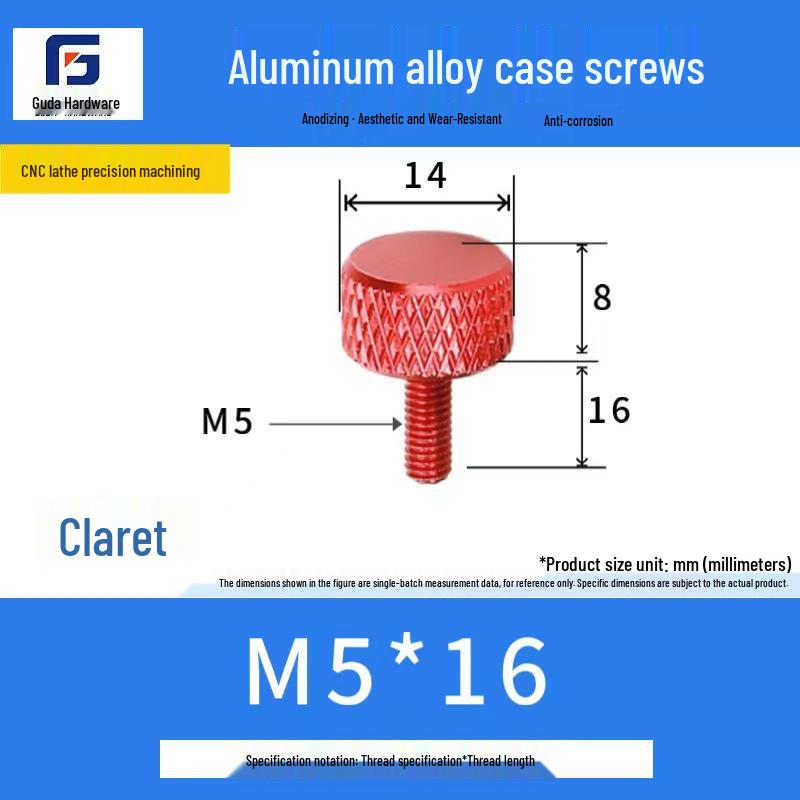 Knurled Aluminum Alloy Hand-Tightening Knob - M3M4M5M6M8 Sizes.