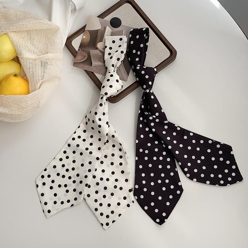 Long Silk Scarf Retro Floral Neck Small Scarf High-end Tie Decorative Chiffon Thin Hair Tie