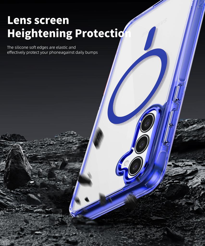 Para Samsung Galaxy A35 5G Capa Magnética para Telefone Moldura TPU Capa Traseira PC Transparente