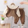 2024 3Pcs Spring Baby Girls Clothing Sets Children Knitted Vest Lace Shirt Pants  Suit Infant Floral Princess Clothes Kids Outfits