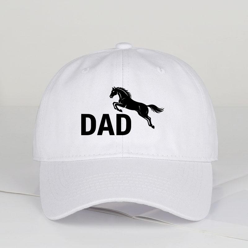 MLFO DAD Galloping Horse Print SoftTop Baseball Cap Retro Style Daily Commute Outdoor Hiking Fathers Day Gift