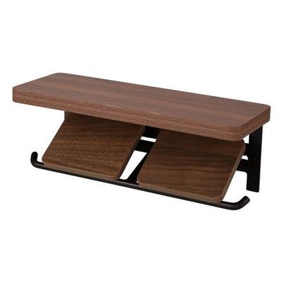 Nitori Wooden Toilet Paper Holder with Medium NITORI 8530812 Shelf, 2-Row, CS01, Brown,