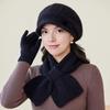 Yousheng 2Pcs/Set Women Hat Scarf Set Solid Color Knitting Baseball Hat Solid Color Thickened Scarf Set Solid Color Elastic Winter Accessories