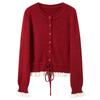 Sancai Plus Size Winter Knit Cardigan Sweater with Contrast Lace