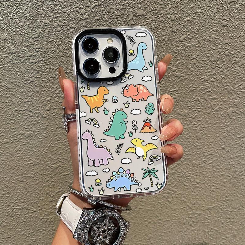 Summer New Fun Funny Little Dinosaur Iphone14 Transparent Mobile Phone Case Apple 17 Anti-drop Soft Case 16 Cute