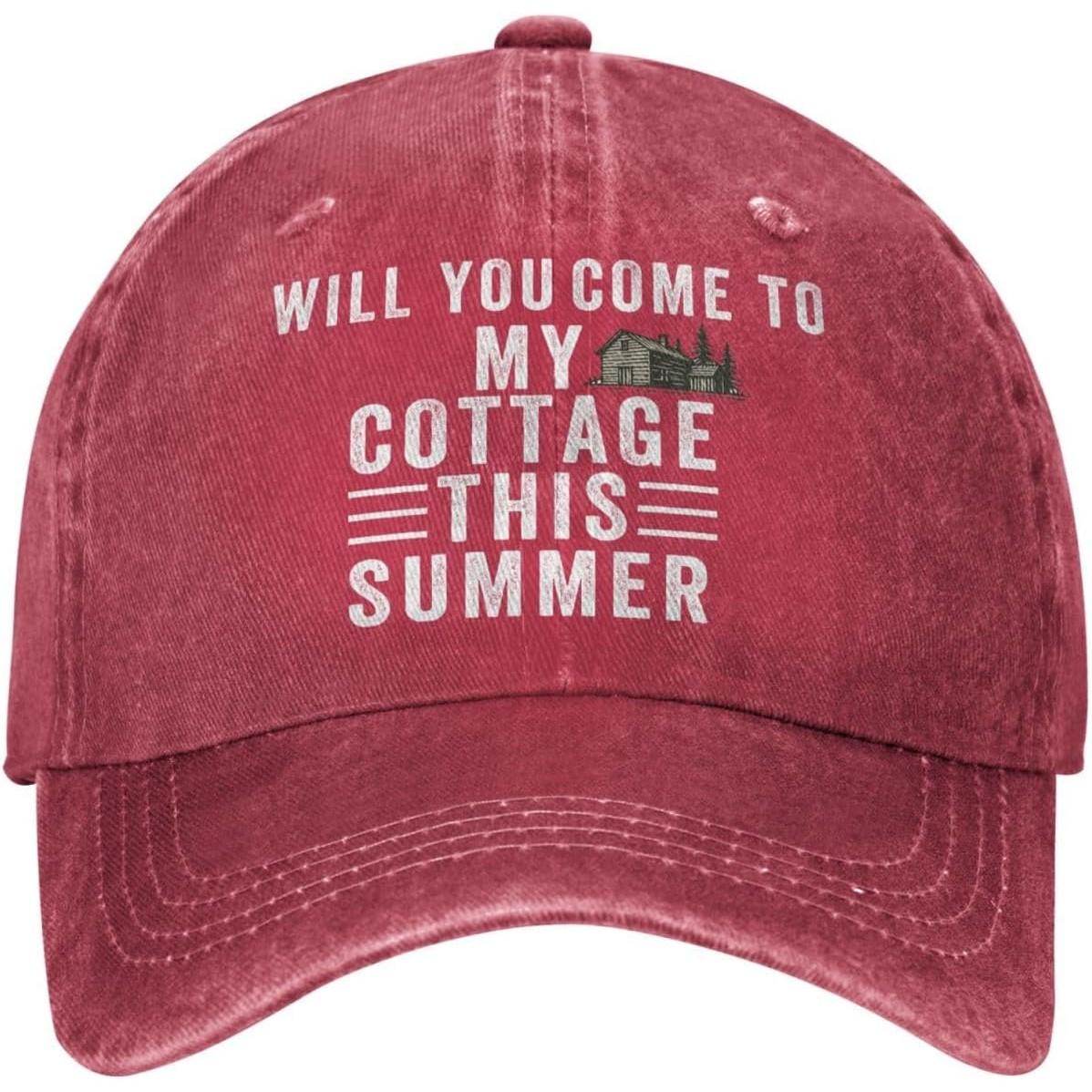 Will You Come to My Cottage This Summer Hat for Women Will You Come to My Cottage Womens Baseball Caps Can Be Adjusted