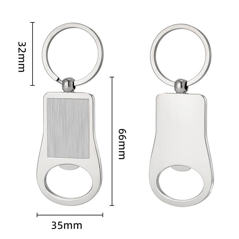 Creative Custom Laser Logo Name Keyring Practical Printing Activity Bar Ad Key Ring Chain Metal Beer Bottle Opener Keychain Gift