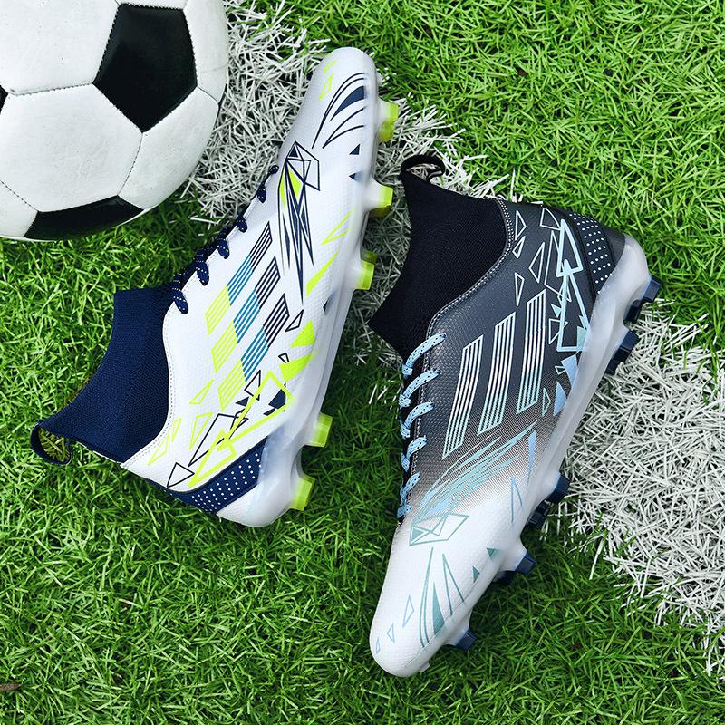 

Трансграничная внешняя торговля, новые высокие футбольные бутсы мужские FG длинные ногти TF сломанные ногти студенческие уличные нескользящие тренировочные спортивные туфли 45