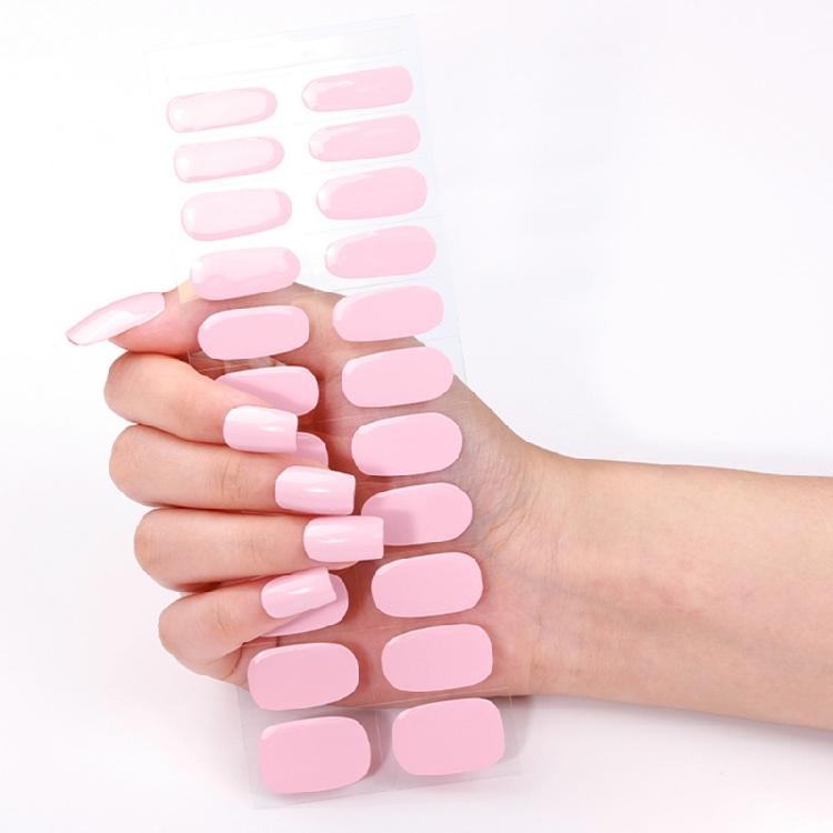 Solid Color Gel Nails Stickers Semi Cured Gel Nail Strips Gel Wraps Nails Art Decoration Manicures Stickers for Nails