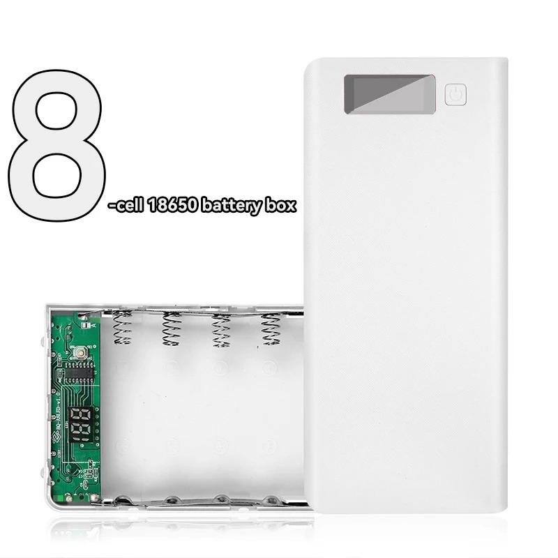 DIY Hülle 8*18650 Akku Powerbank Dual USB zum Aufladen von Telefonen 18650 Akku Aufbewahrungsbox Gehäuse Ohne Akku