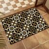 Retro Persian Grid Ethnic Style Diatomaceous Mud Floor Mat Bathroom Absorbent Anti Slip Foot Mat Entrance Foyer Door Mat
