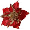 Christmas Tree Decoration Poinsettia Glitter Flower Delightful Baubles