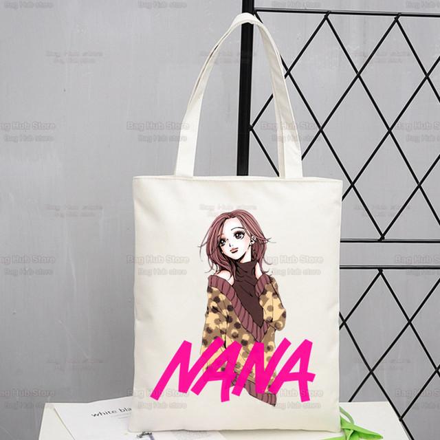 Nana Osaki Anime Women Package Canvas Bag Manga Komatsu Nana Handbags Shoulder Bags Casual Black Stones Shopping Girls Handbag