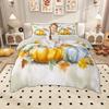 Homewish Watercolor Pumpkin Duvet Cover Set, Hello Fall Bedding Set, Thanksgiving Day Comforter Cover Set