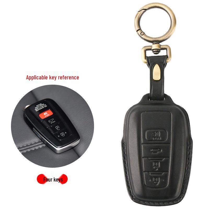 Genuine Leather Key Cover for Toyota Avalon Hybrid 2021