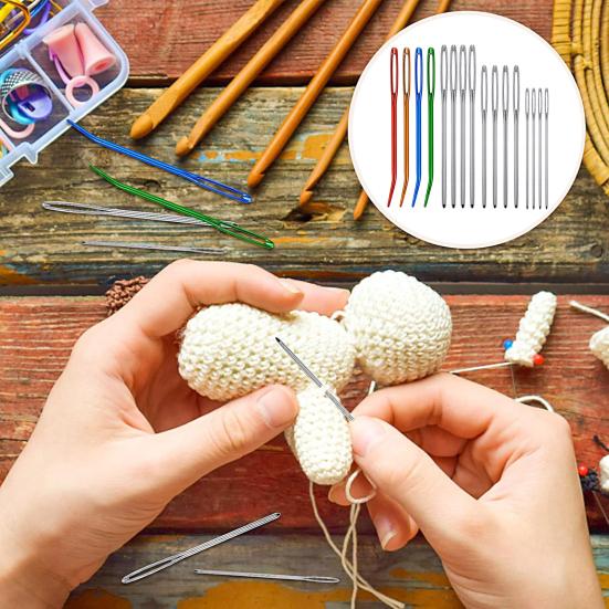 6/16Pcs Yarn Needle Set Assorted Darning Tapestry Needles Large Eye Blunt Bent Weaving Knitting