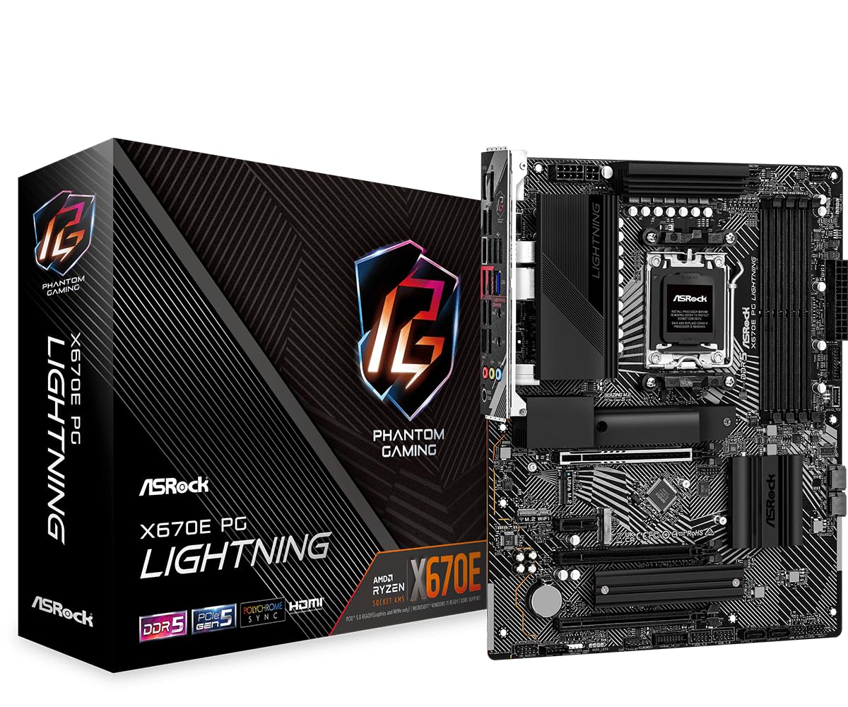 

ASRock Motherboard X670E PG Lightning AMD Ryzen 7000 Series CPU Compatible X670E ATX Motherboard Authorized Distributor (Soket AM5) [Domestic Product]