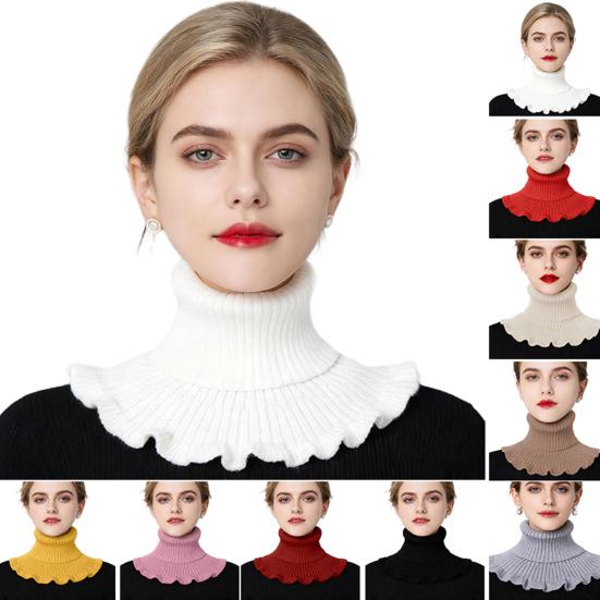Fake Collar Scarf Detachable High Collar Solid Color Knitted Turtleneck Scarves Collar Insert Fashion