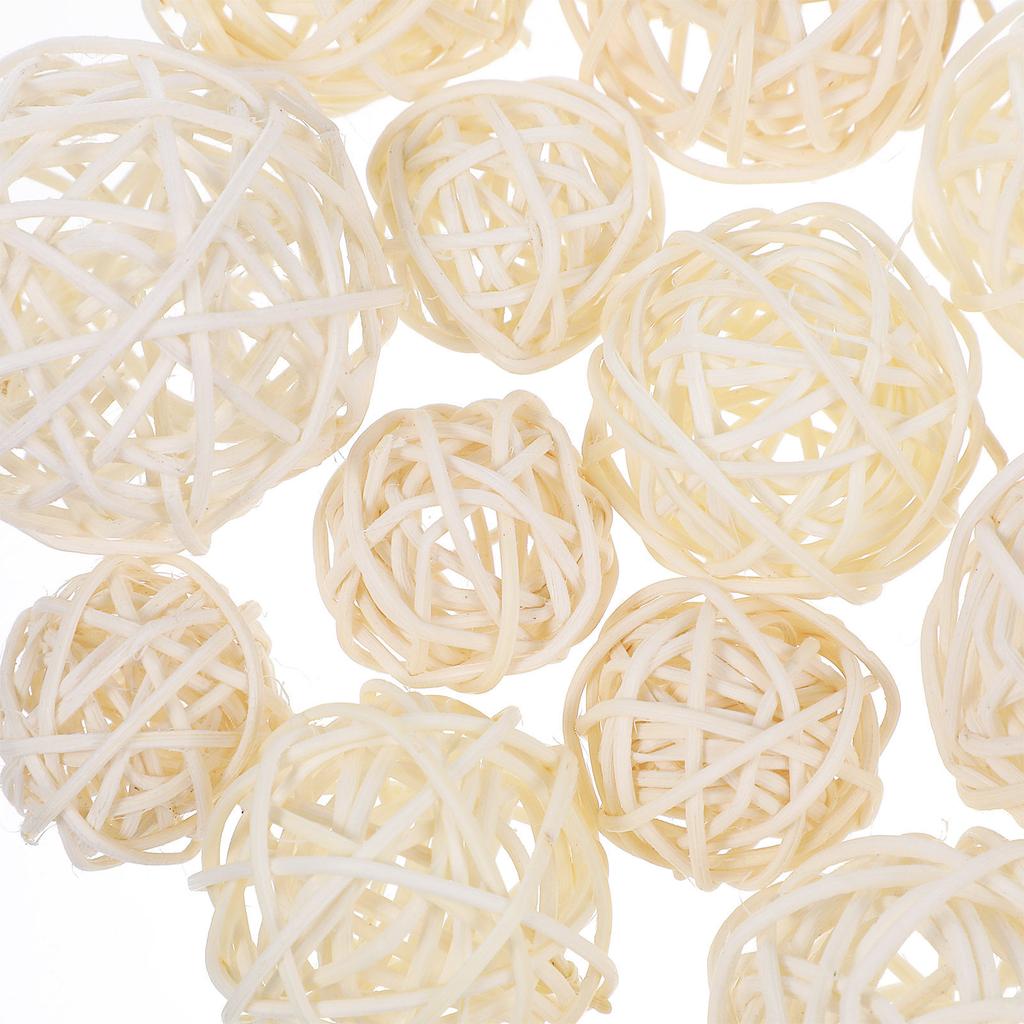 15Pcs Wicker Rattan Balls 3Cm 4Cm 5Cm Natural Craft Decoration Wedding Bridal Shower Christmas Party Hanging Ornament