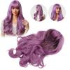 Long Wavy Wig High Temperature Fiber Purple Curly Fluffy Hair Wigs Cosplay Party Wigs for Women