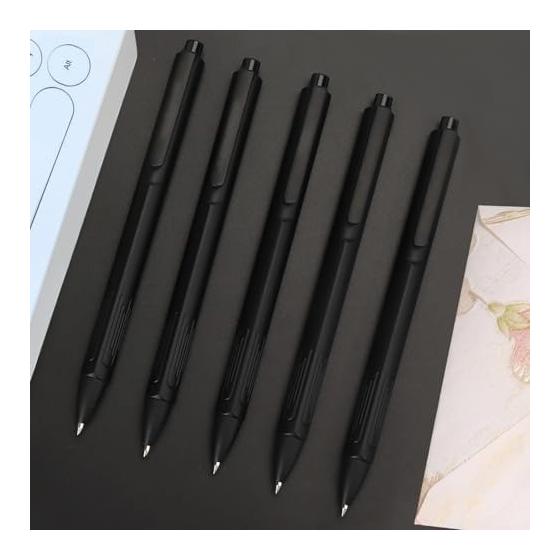 Fsalisa Gel Pens, 0.5mm Fine Point, Blue Ink, 5-Pack, Quick-Drying, Waterproof, Fade-Resistant, Smooth Writing for Office, Notes, Official Documents,