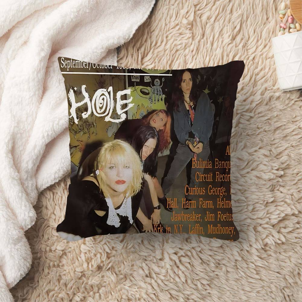 Alternative Rock Band H-Hole Cushion Cover Car Throw Pillow Case For Sofa Car Christmas Gift 40X40Cm 45X45Cm