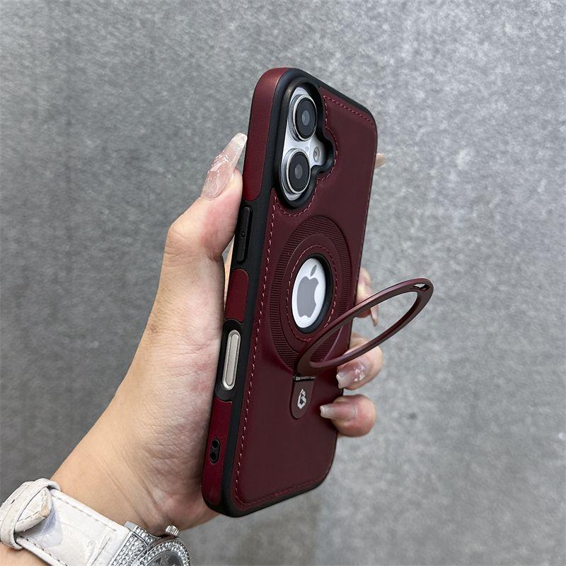 Dotyczy etui na telefon komórkowy Apple 16, Nowy skórzany niewidoczny magnetyczny uchwyt ssący iPhone 15/14/13 12 Odporny na upadki Biznesowy