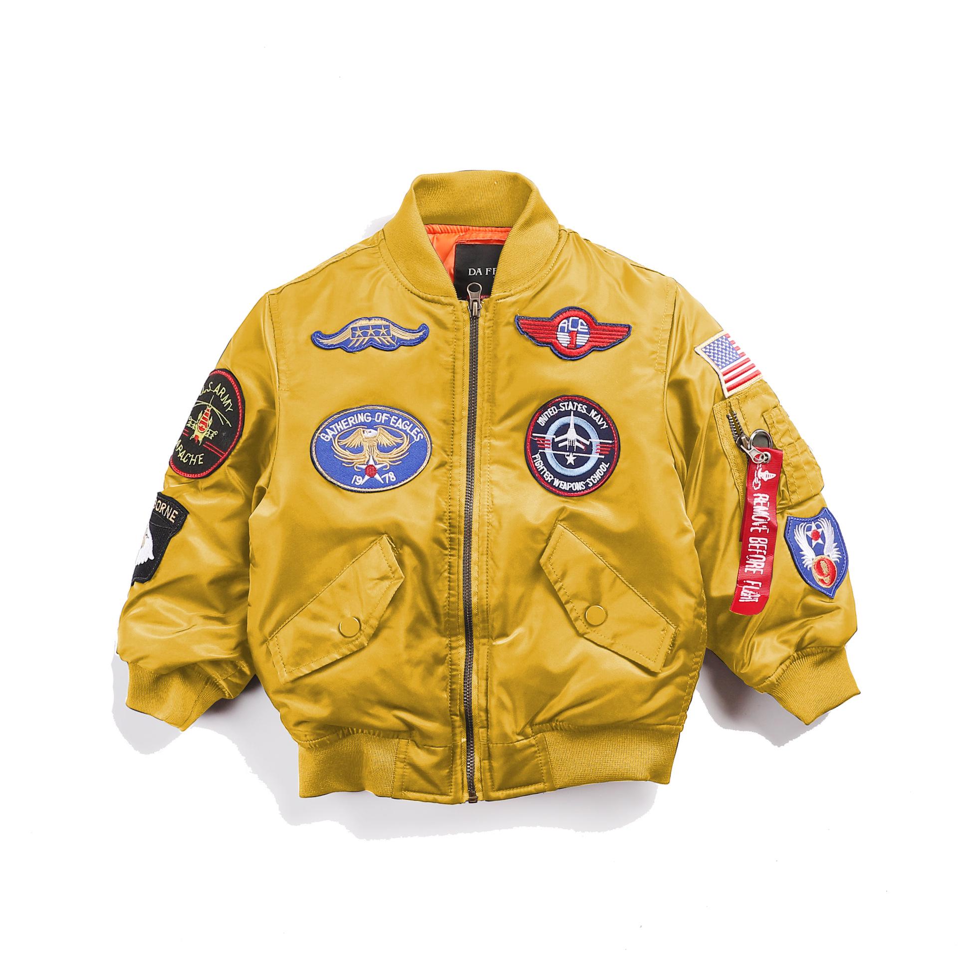 

Детская куртка пилота TOPGUN от Norman: Утепленная осенне-зимняя рабочая бейсбольная куртка для мальчиков и девочек, размеры S-M-L. 105 cm