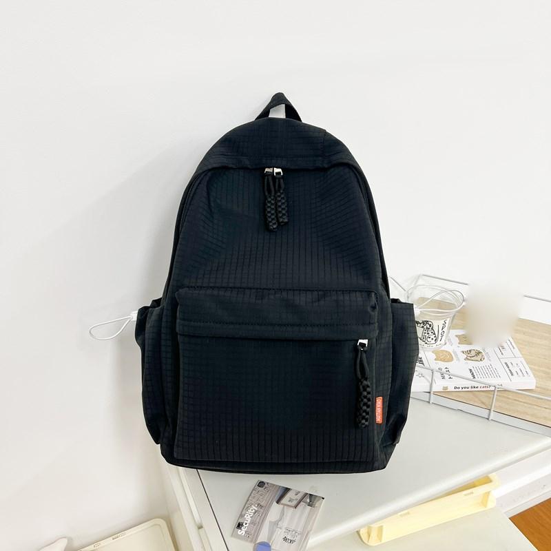 Solid Color Women's Backpack Large Capacity Student School Bag