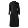 Collar Solid Color Windbreaker Leather Slim Long Leather Jacket Coat