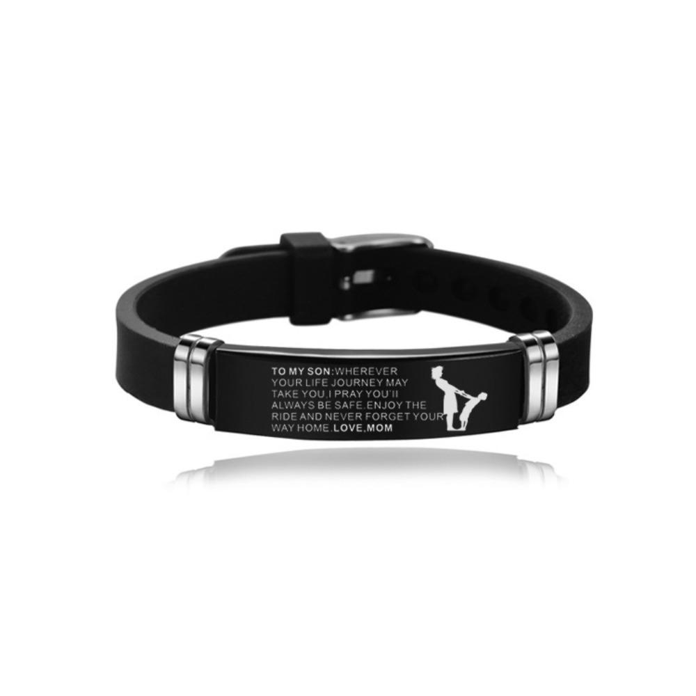 Wristband Inspirational Quote Bracelets Stainless Steel Encourage Bracelets Bracelet for Son Gift
