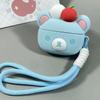 Cherry Rilakkuma Cute Cartoon Bear Earphone Case Trendy Toy Drop Resistant Silicone Airpods Case For Airpods 1/2/3/4/Pro/Pro2