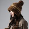 Berretto Invernale da Donna in Maglia Fair Isle con Paraorecchie Cappello Caldo Antivento per Uso Esterno Casual