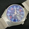JAPAN VINTAGE RICOH R31 AUTOMATIC MENS BLUE COLOR DIAL WATCH a707730-1