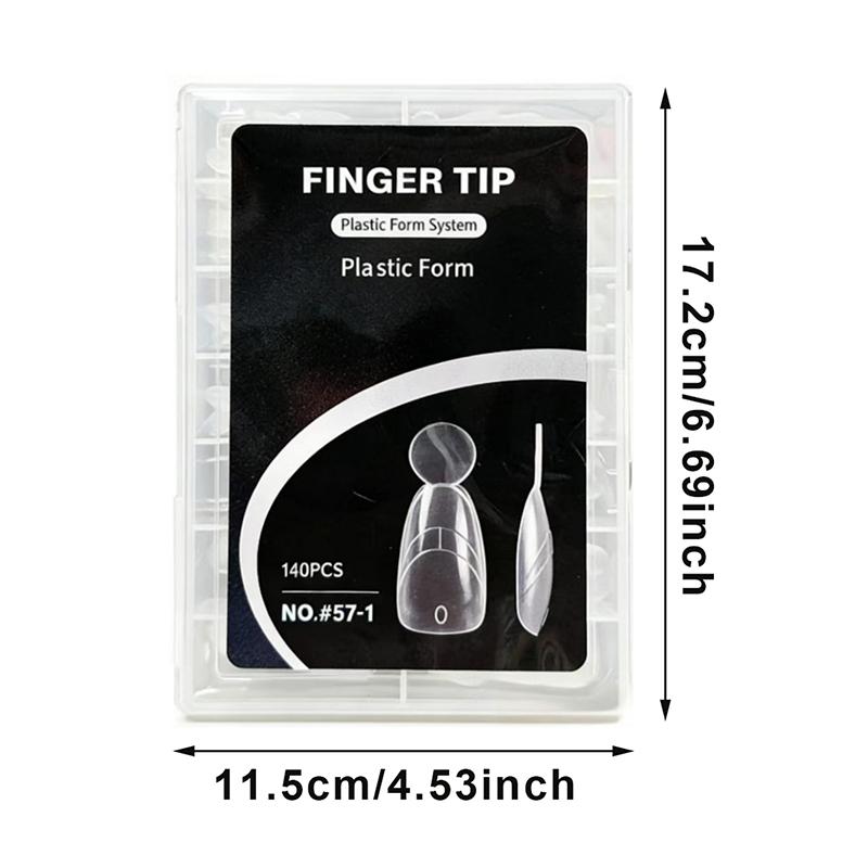 140Pcs Sandwich Nail Dual Forms Reusable Mixed 14 Size Short Oval Square Top & Bottom Nail Mold For Builder Extension