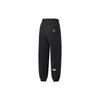 Li Ning X Cyril Artist Collaboration Series Solid Color Mid Waist Fleece Cuffed Knitted Sports Pants Men Pants Black AKLTB33-1