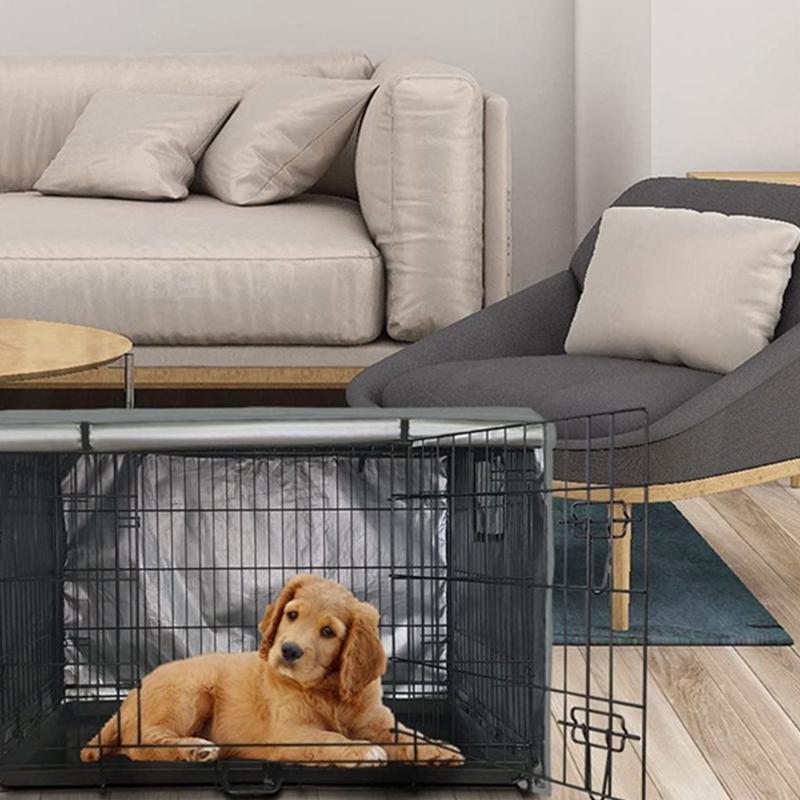 Copertura Antipioggia per Gabbia da Cane Copertura per Gabbia Metallica per Animali Domestici con Chiusura Aperta Tessuto Oxford Copertura Impermeabile per Gabbia da Viaggio per Cani