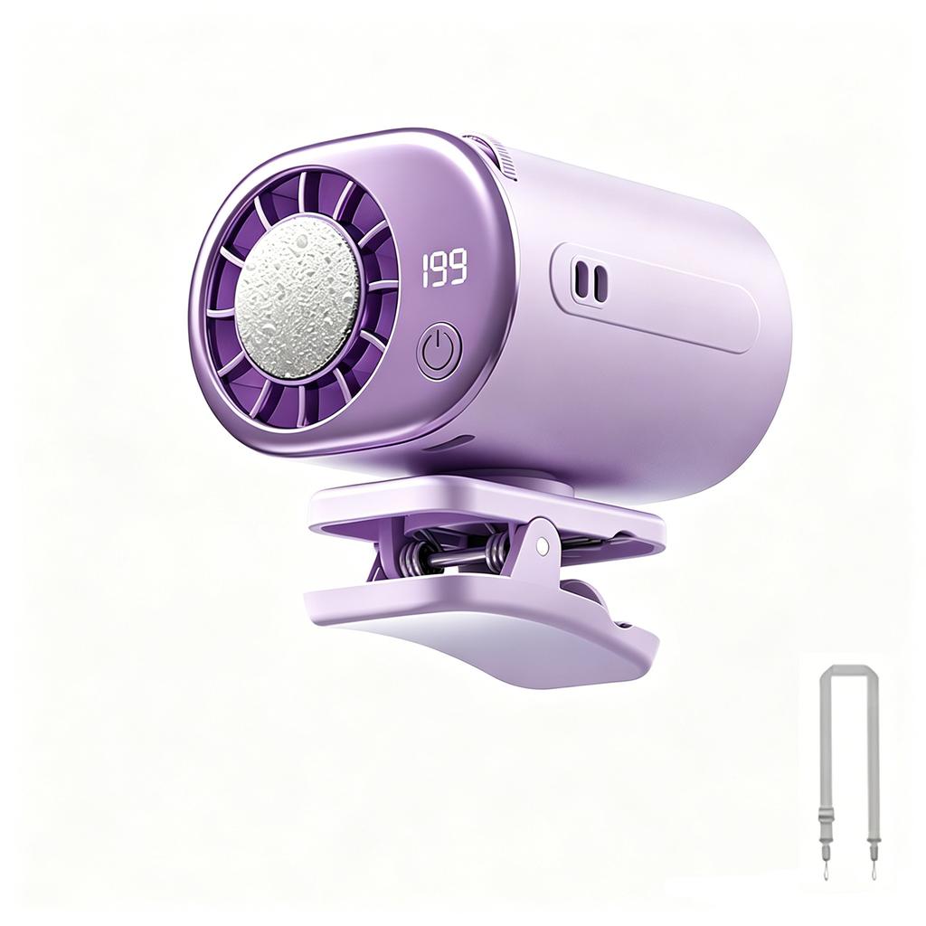 Portable Waist Fan with USB- Rechargeable, Digital Display, 8-12 Hours Battery Life, Wearable Clip- Fan for Outdoor Activities and Travel